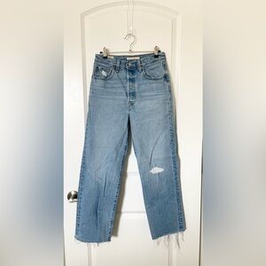 Levi’s Ribcage Ripped High Waist Ankle Straight Jeans
